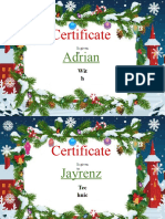 Certificate: Adrian