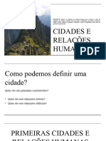 Cidades e Relações Humanas