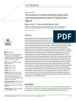 Occurrence of Urinary Schistosomiasis and Associated Bacteria in Parts of Ondo Stat Nigeria