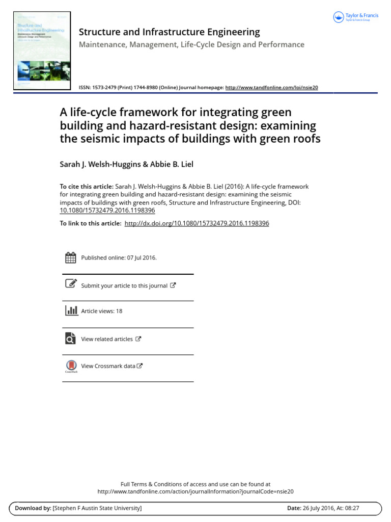 10green Roof Seismic Impacts | PDF | Life Cycle Assessment | Green Building