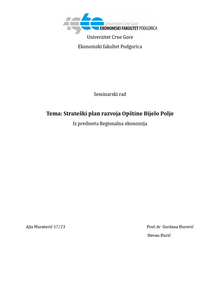 Strateški Plan Razvoja | PDF