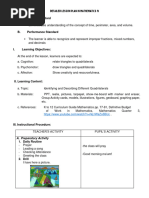 DETAILED LESSON PLAN IN MATHEMATICS IV - Docx (Identifying and Describing Different Quadrilaterals)