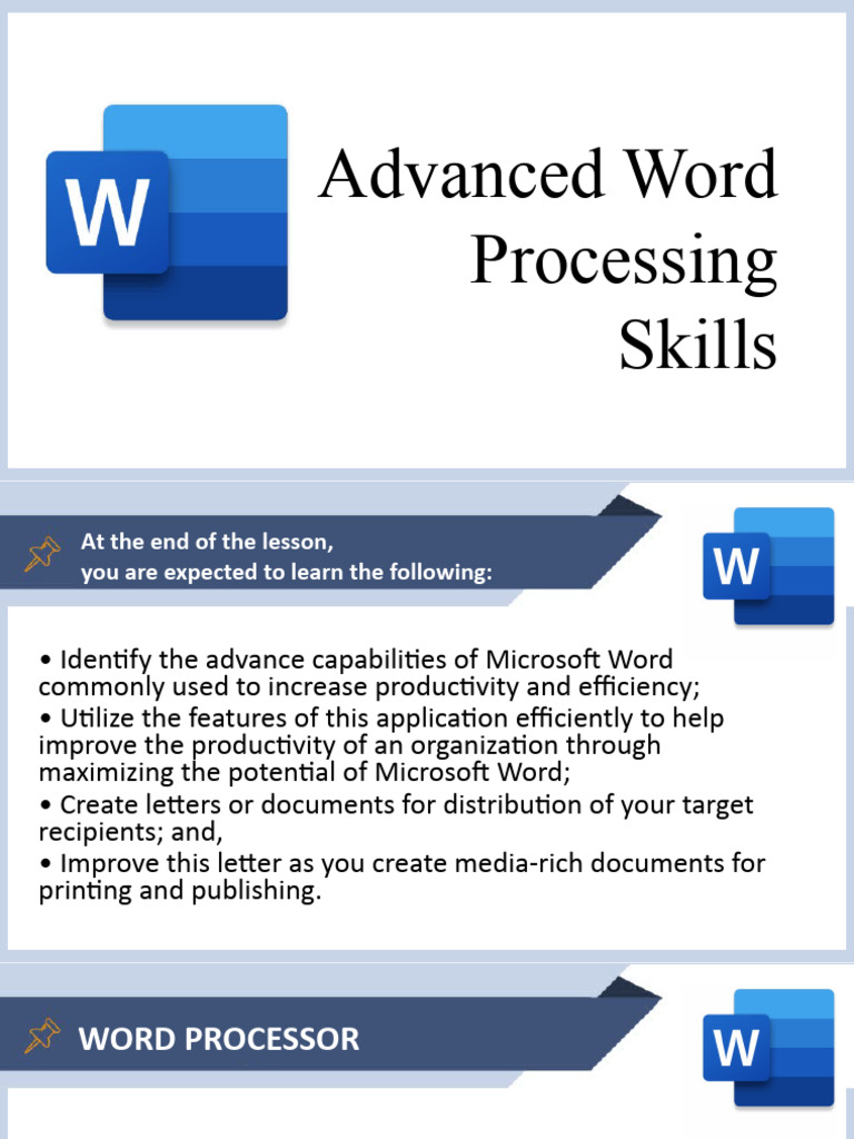 4 Advanced Word Processing Skills | PDF | Computing | Software