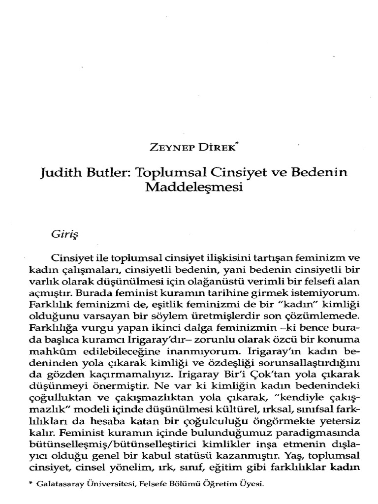 zeynep-direk-judith-butler-toplumsal-cinisyet-ve-bedenin-maddele-mesi