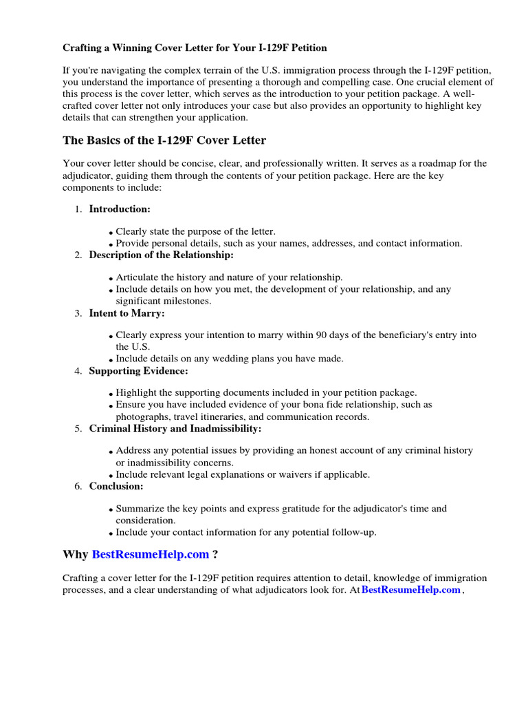 Cover Letter I 129F PDF