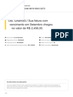 Olá, GABRIEL! Sua Fatura Com Vencimento em Setembro Chegou No Valor de R$ 2,456,00