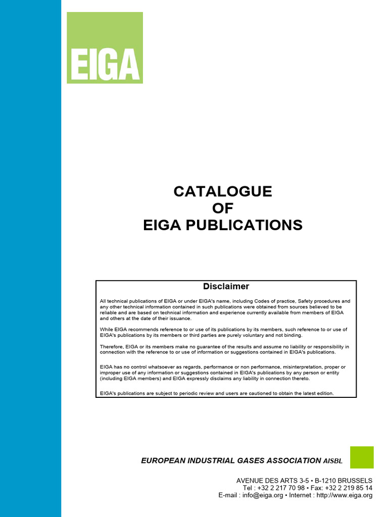 EIGA Standard | PDF | Carbon Dioxide | Chemical Process Engineering