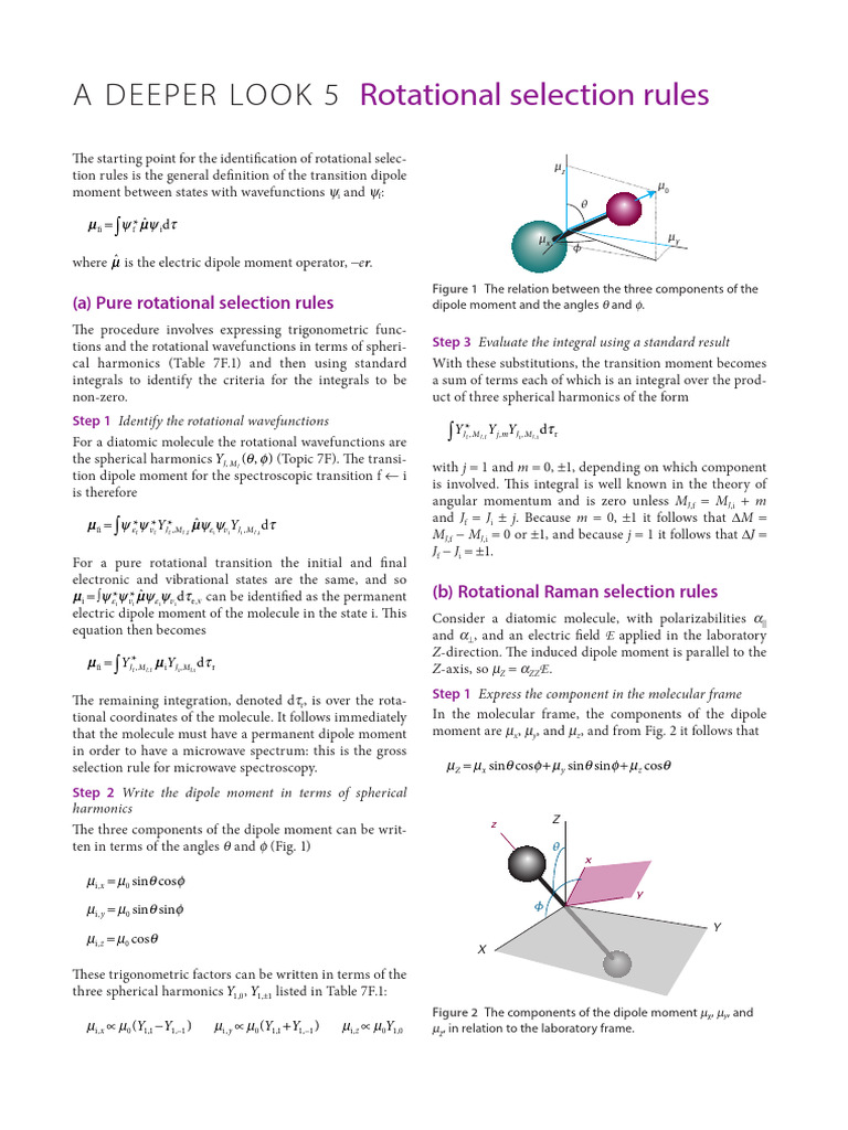 Pure Rotational Selection Rules | PDF | Quantum Mechanics | Physical ...