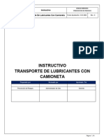 Instructivo de Proceso Transporte de Lubricantes Con Camioneta