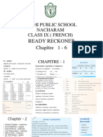 Delhi Public School Nacharam Class Ix (French) : Ready Reckoner Chapître 1 - 6
