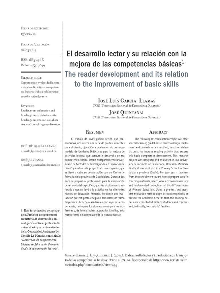 Mejora de la Competencia Lectora en Primaria | PDF | Plan de estudios ...