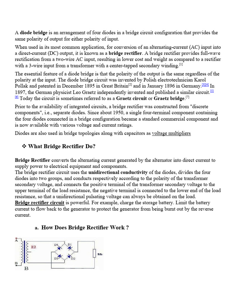 Understanding Bridge Rectifiers | PDF