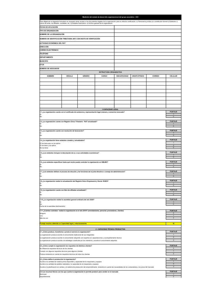 Diagnóstico ICO de Desarrollo Organizacional | PDF | Contabilidad ...