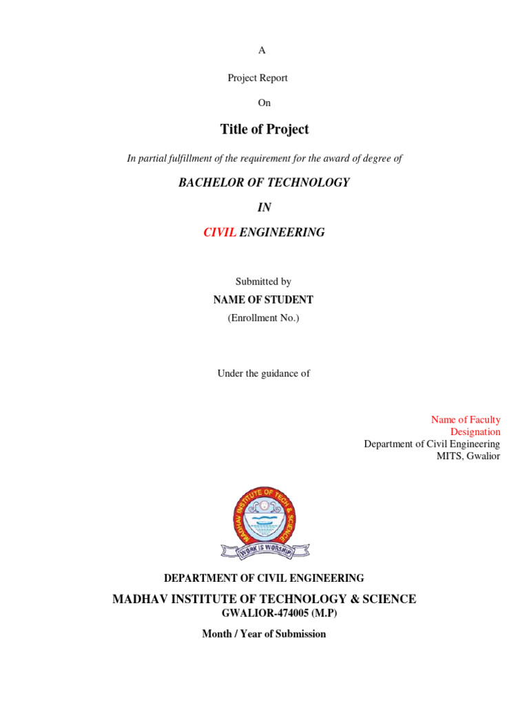 Project Report Format Viii TH Sem | PDF