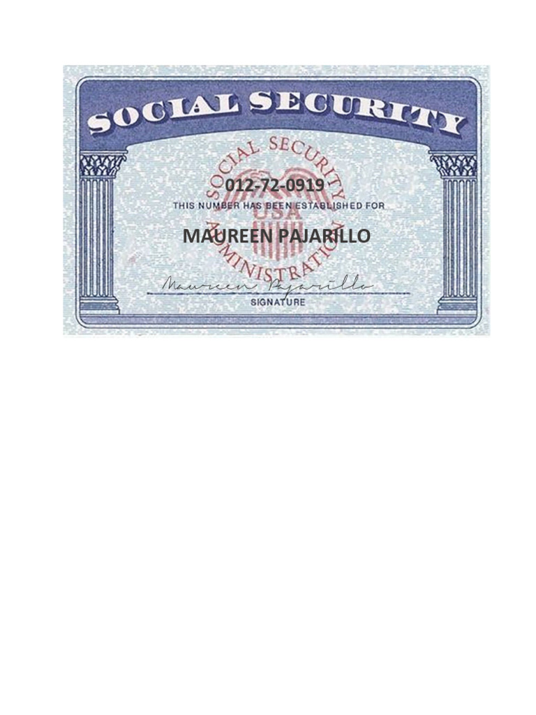 Social Security Card Template 05 | PDF