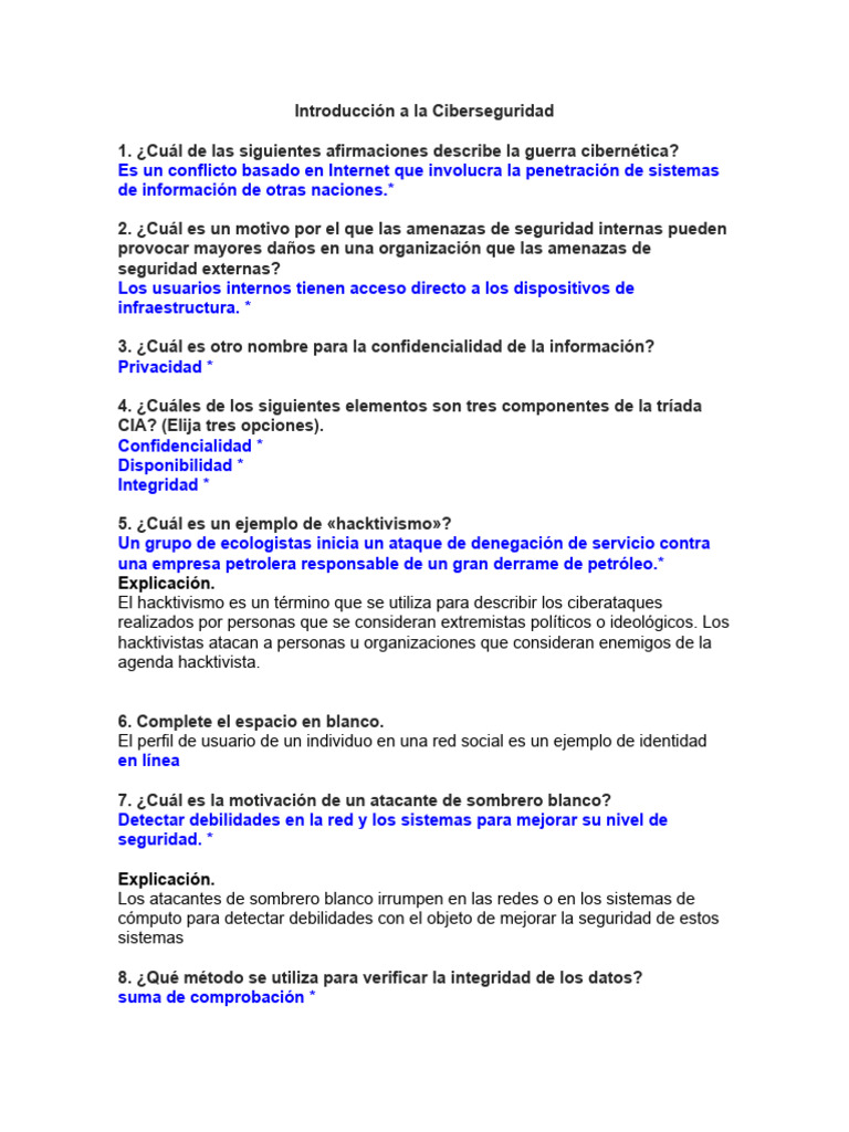 Introducción A La Ciberseguridad Pdf Seguridad La Seguridad