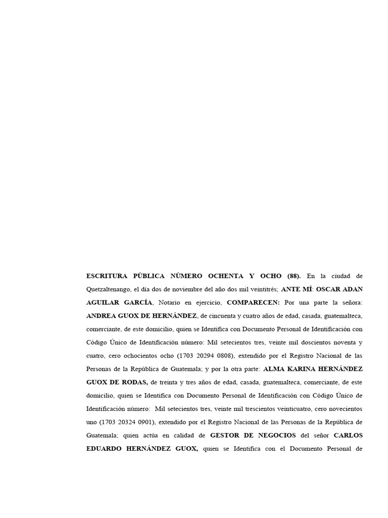 Contrato de Compraventa Inmueble Quetzaltenango | PDF | Guatemala ...