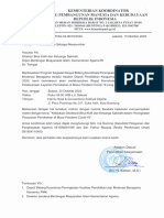 Permohonan Narasumber Rakor Inovasi Dan Evaluasi Layanan Pernikahan, Bandung 20 Oktober 2020