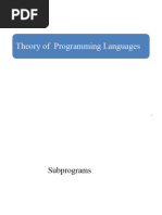 Theory of Programming Languages