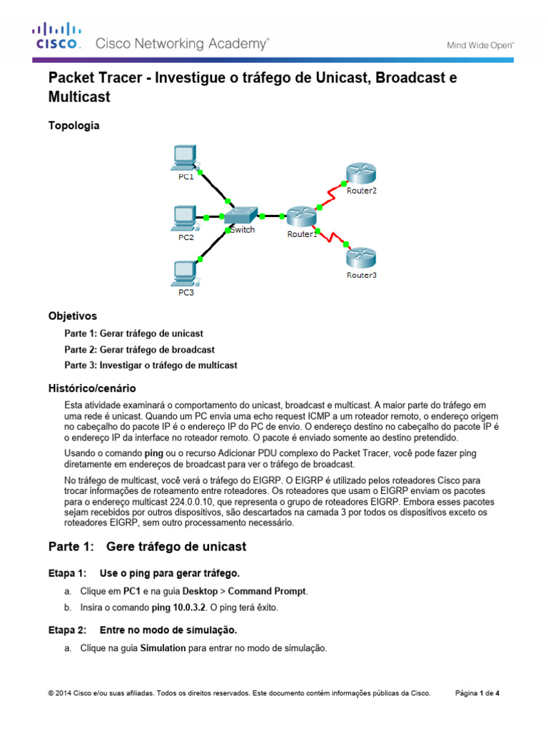 Tráfego de Unicast em Redes IP | PDF | Multicast | Roteador (informática)