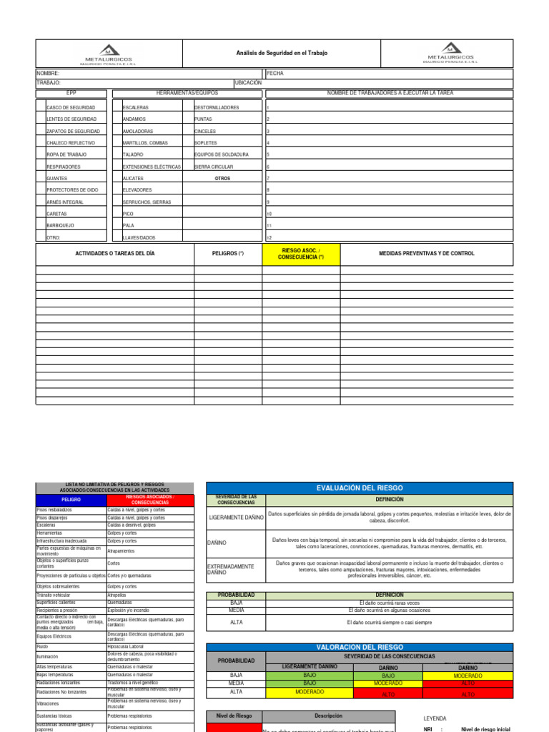 Análisis de Riesgos y Seguridad Laboral | PDF