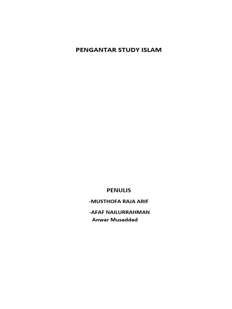 Pengantar study islam pdf