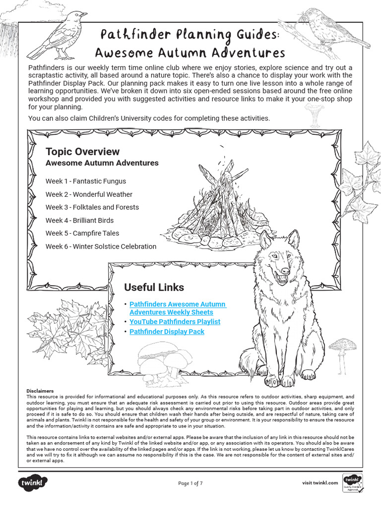 Pathfinders Planning Pack Awesome Autumn Adventures - Ver - 3 | PDF ...
