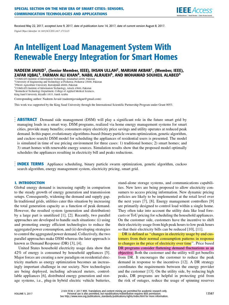 An Intelligent Load Management System With Renewable Energy Integration ...