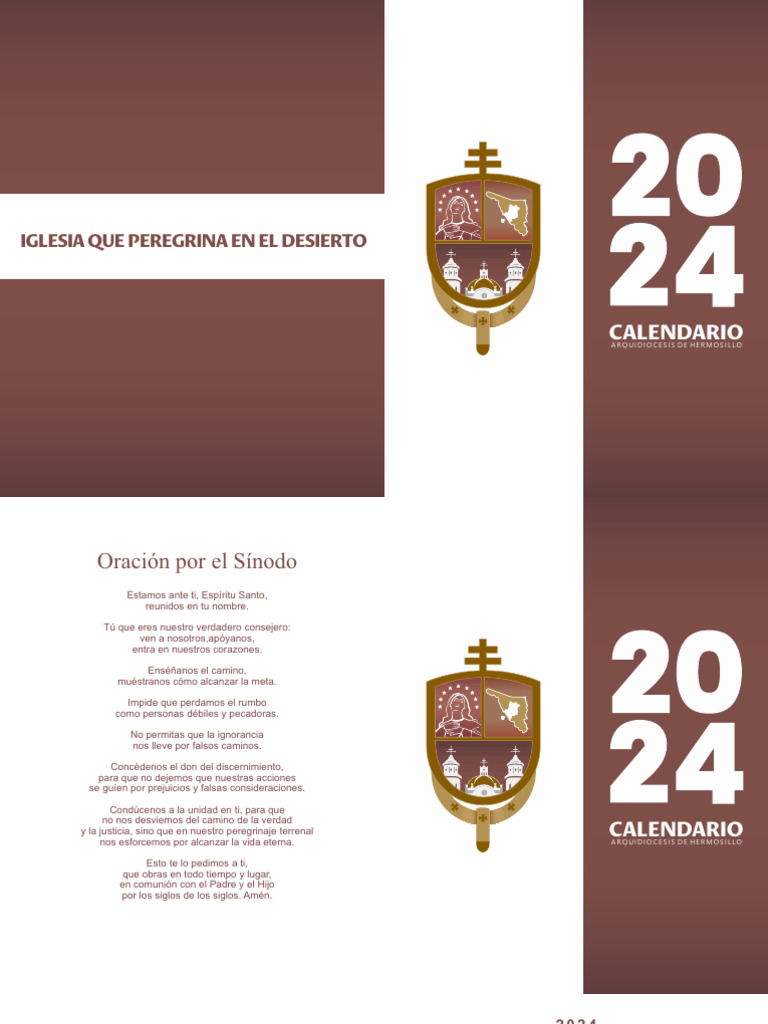 Calendario Arquidiocesano 2024 | PDF | Prestado | Pascua de Resurrección