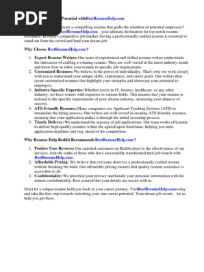 Resume Help Reddit