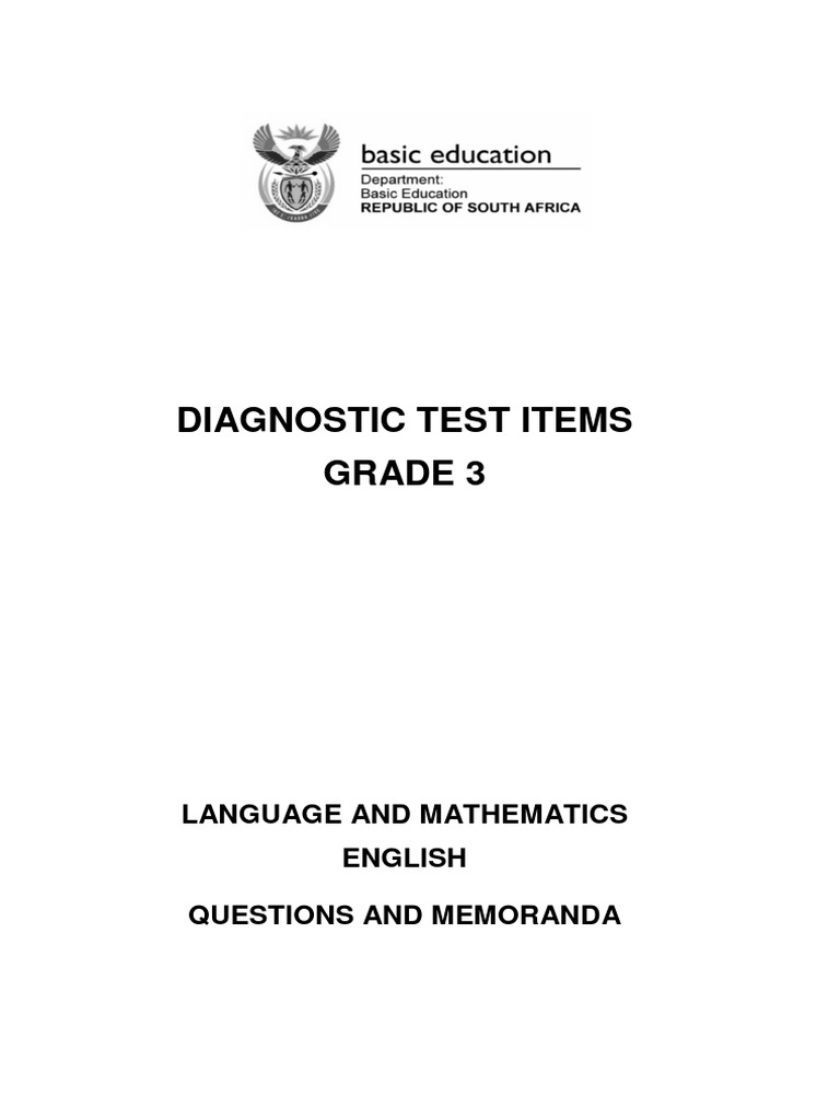 Grade 3 Diagnostic Test Items Guide | PDF | Educational Assessment ...