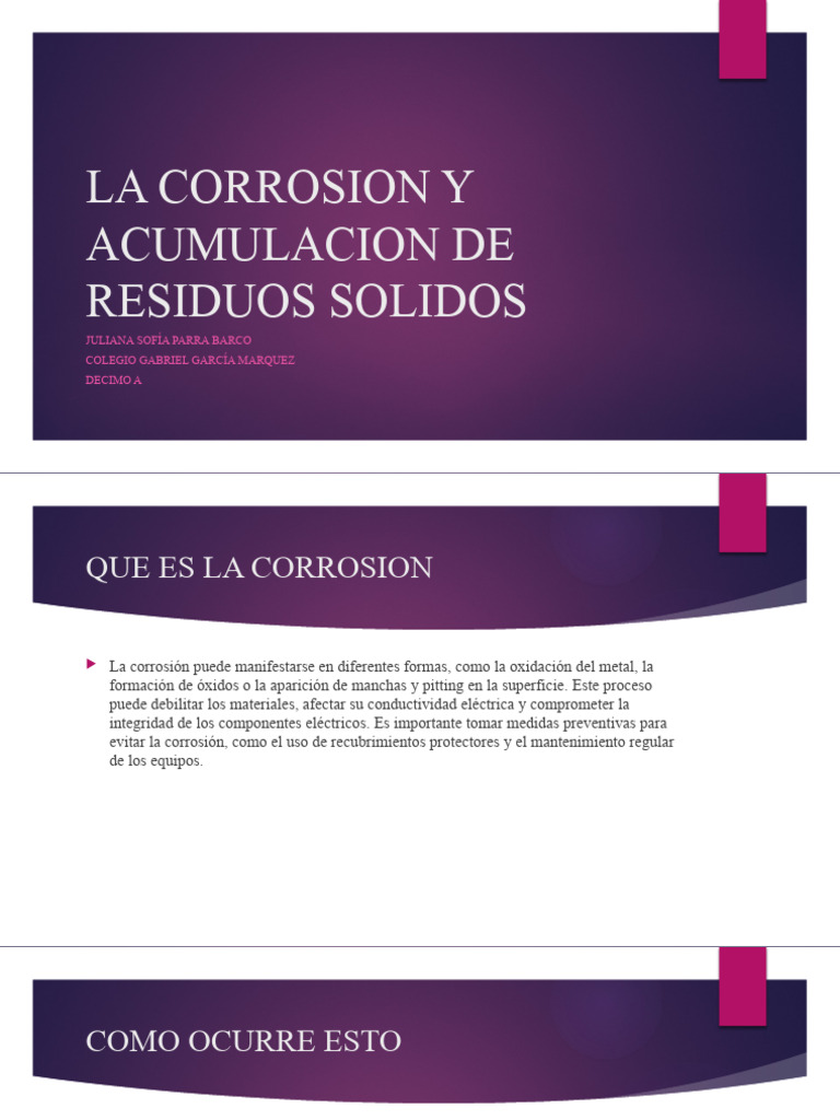 La Corrosion y Acumulacion de Residuos Solidos | PDF