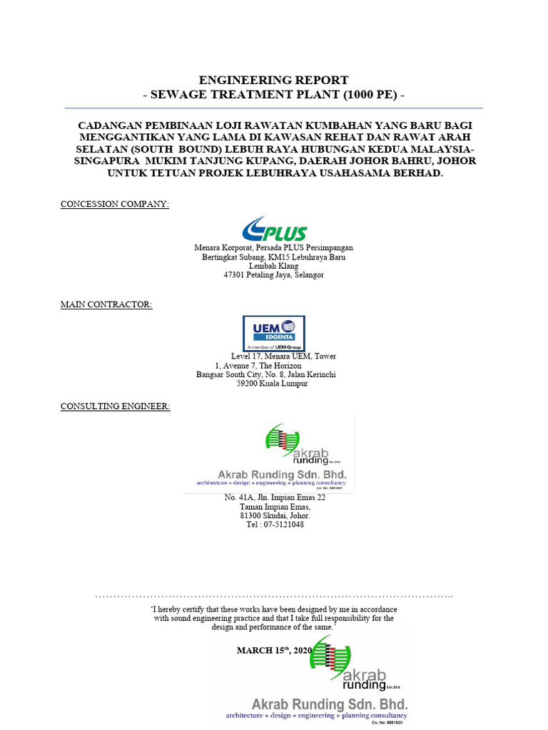 Sewage Treatment Plant Upgrade Report | PDF | Sewage Treatment | Waste ...