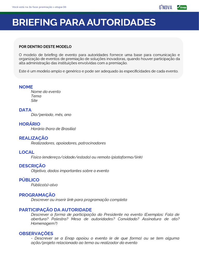 Modelo de Briefing para Eventos | PDF