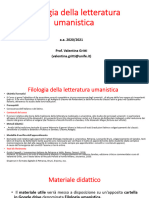 Filologia Letteratura Umanistica - 1