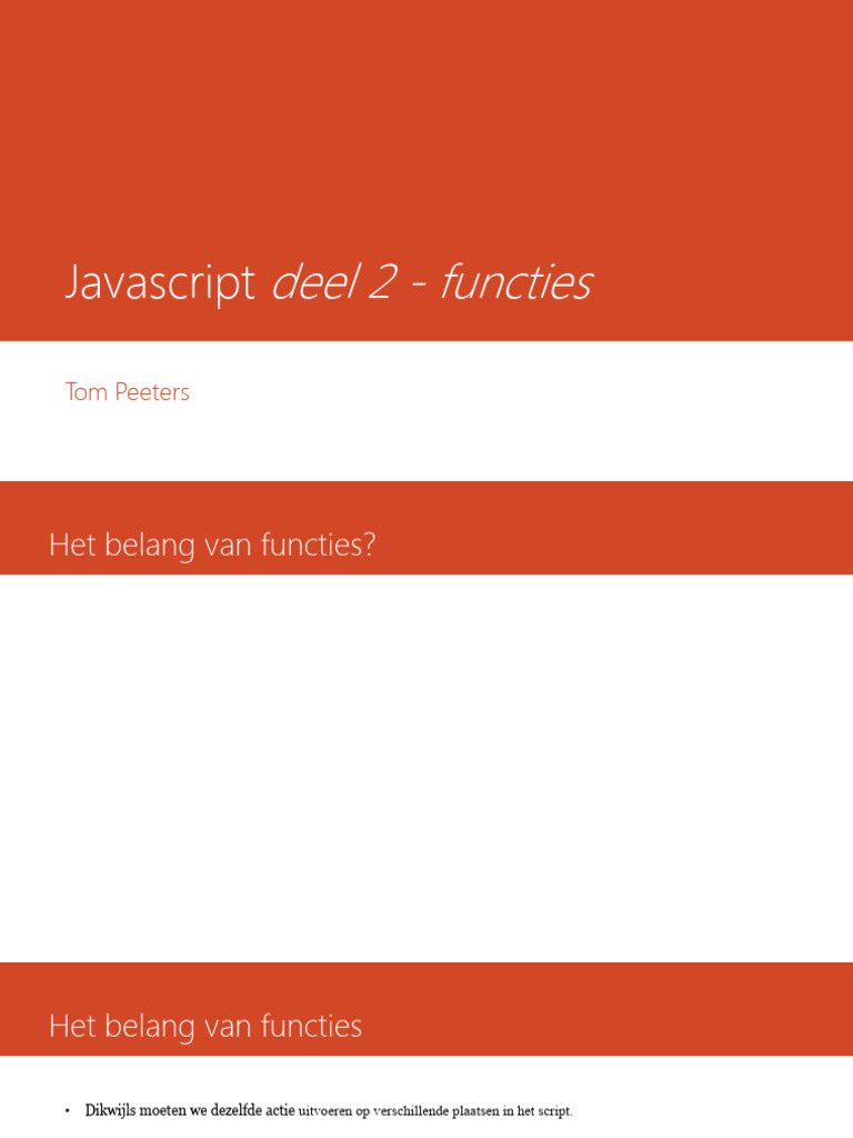 Javascript Functies Week2 | PDF