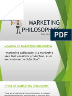 MARKETING PHILOSOPHIES New