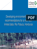 Developing Environmental Flow Recommendations For A River With Limited Data: Rio Patuca, Honduras