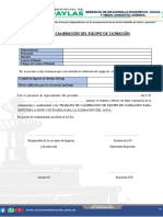 Acta de Calibracion Del Equipo de Cloracion