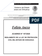 Reglamento de La Ley de Proteccion Civil Del Estado de Chihuahua Actualizada Al 200829 - 0
