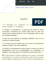 Le Transfert - Vocabulaire de La Psychanalyse