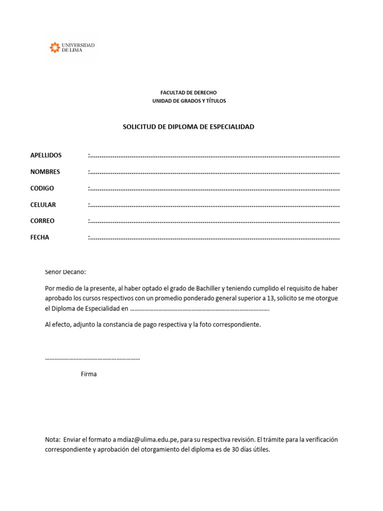 Procedimiento Para La Emision De Diplomas De Especialidad De La