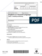English As A Second Language: Pearson Edexcel International GCSE