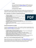 Manufacturing Resume Examples