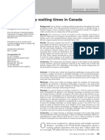 Bariatric Surgery Waiting Times in Canada1 2