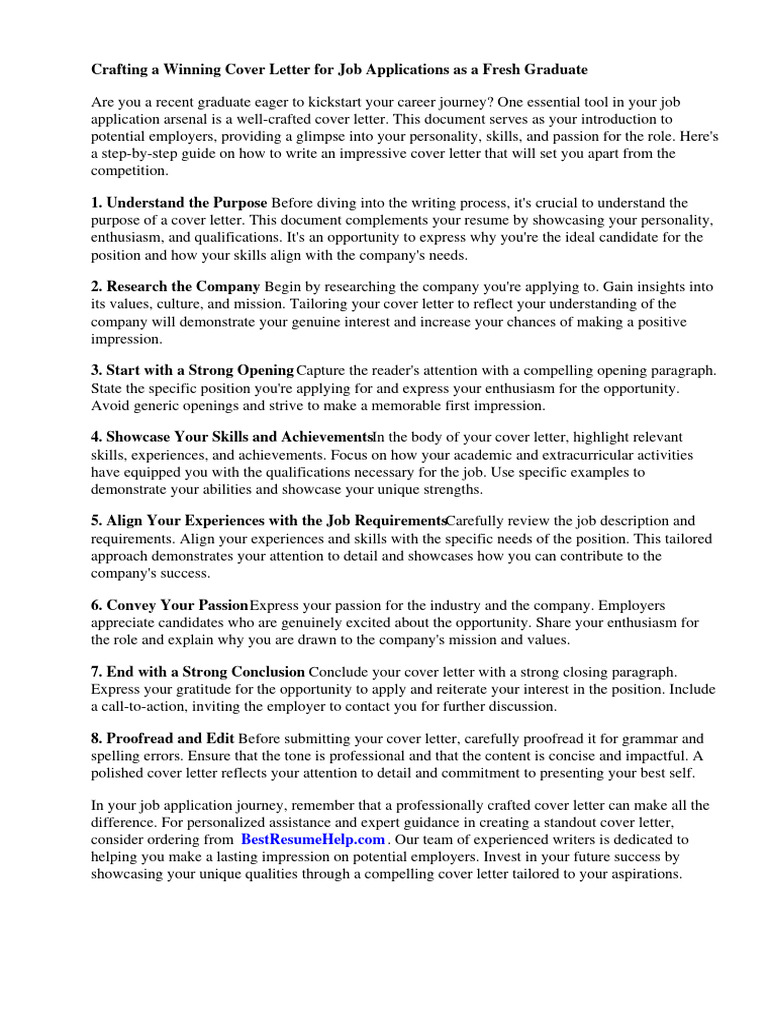 How To Write Cover Letter For Job Application Fresh Graduate | PDF ...