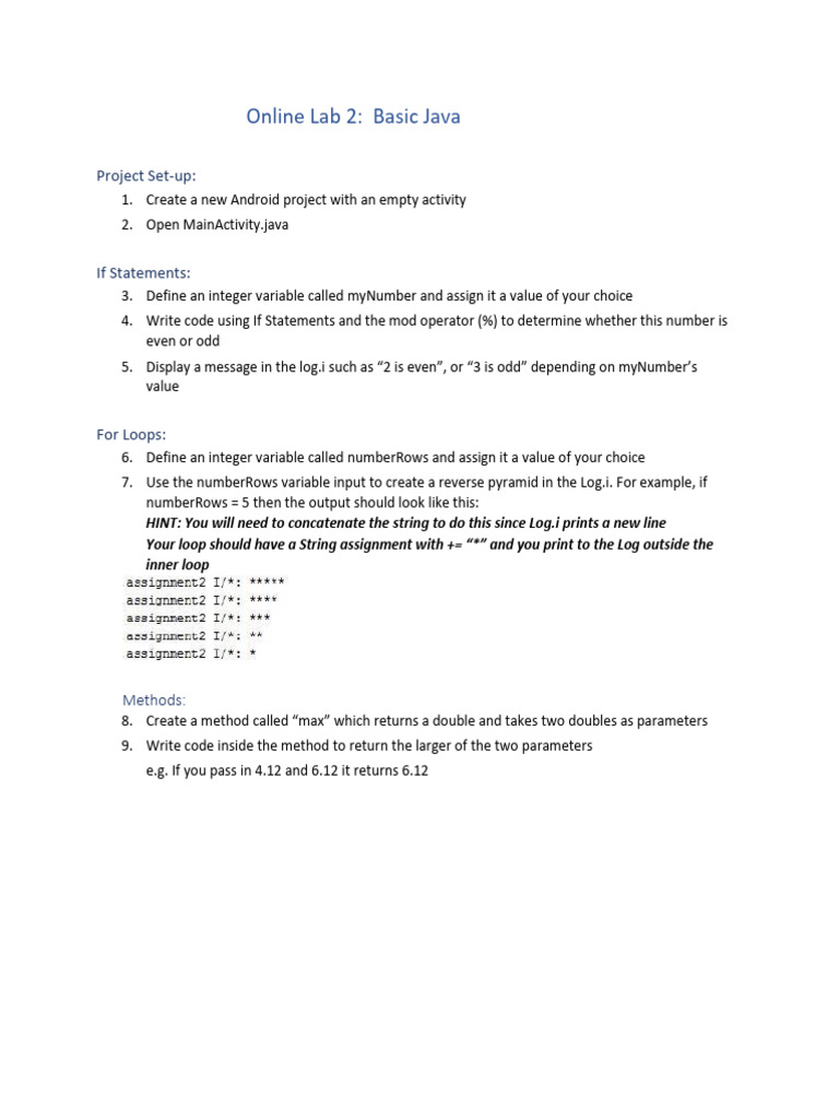 Android Online Lab 2 | PDF