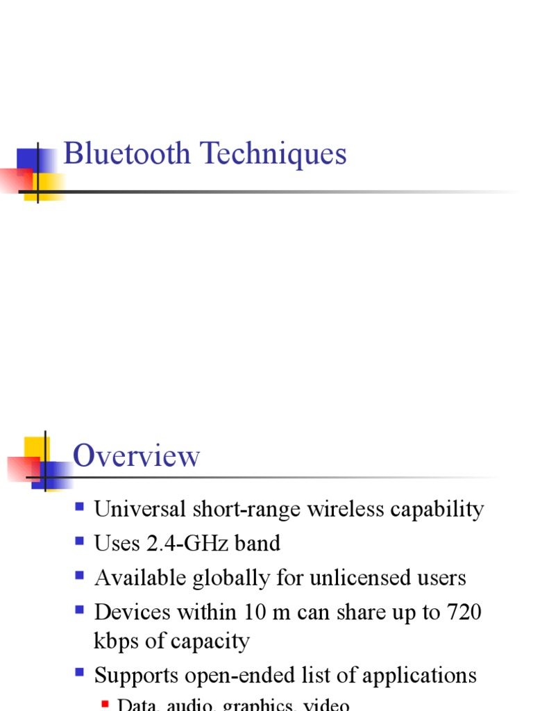 Bluetooth Techniques Overview | PDF | Bluetooth | Network Packet