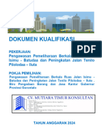 DOKUMEN PENAWARAN Pengawasan Pemeliharaan Berkala Ruas Jalan Isimu - Batudaa Dan Peningkatan Jalan Tenilo Pilolodaa - Iluta