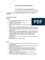 Orientações Nutricionais para Anemia Ferropriva